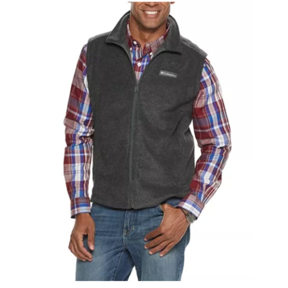 NWT Columbia Men's Steens Mountains Gray Vest Size LT Style AT1535